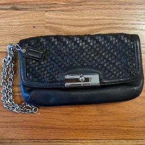 Black Woven Leather Large Wrislet